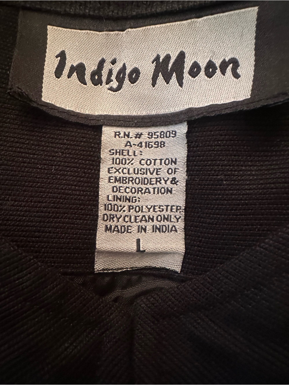 Indigo Moon Embroidered Black, Red & Taupe Women’s Long Jacket with Floral Motif - Picture 5 of 5